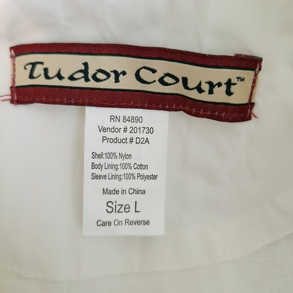 Tudor Court White Lightweight Rain Jacket Windbreaker Snap Front Large - Picture 10 of 11
